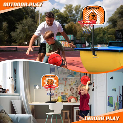 Indoor Basketball Hoop,Mini Tabletop Basketball Hoop Set with Two Balls, Mini Hoops for Desk Table Bed Office Bedroom Basketball Toys for Kids and Adults - style: Clips and Suction Cups