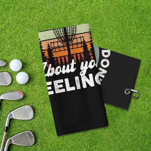 Tree Don't Care About Your Feelings Printed Microfiber Towel with Clip, Disc Golf Towel Gift for Dad Mom Husband Grandpa Golfer Father's Day or Birthday, Disc Golf Accessories, Disc Lover Gifts, 16x24 - color: Funny Disc Golf