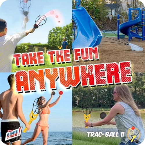 Wham-O Game Time Trac-Ball II. with or Without 2 Rackets. Air Action Balls for Outdoor Play for Kids & Adults of All Ages | Original Tracball & Other Outdoor Games - style: With Rackets
