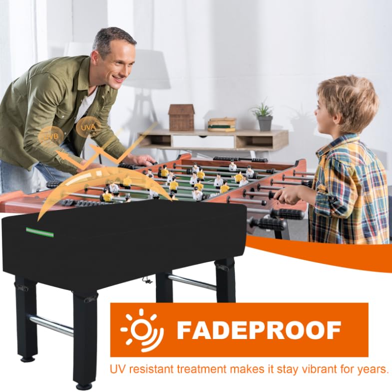 Foosball Dust Cover,Foosball Table Protection Cover-600D Heavy Duty Waterproof Outdoor Patio Party Game Table Cover, Black - size: 160*115*50CM