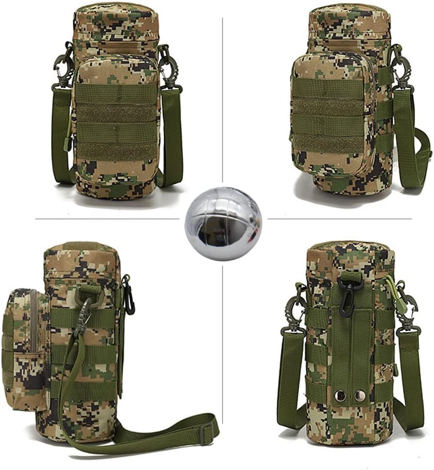 Bocce Ball Bag for 90mm 84mm 73mm 3 Bocce Game,Multifunctional, Zip Design, Powerful. Size: 27 x 12 x 12 cm、 - color: camouflage