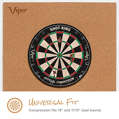 Viper Wall Defender III Cork Dartboard Surround, Reversible Cork Dart Board Wall Protector for 17.75 and 18 Inch Sisal Bristle Dartboards, 8.2 Sq Ft, Tan