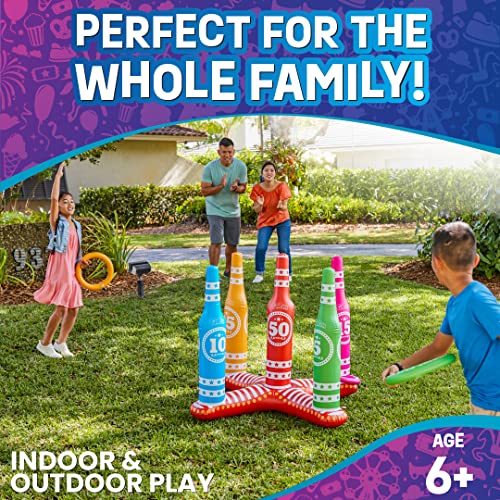 Flybar FunPark Ring Toss Game for Kids and Family, 3 Feet Tall, Includes 5 Colorful Rings, Inflatable Giant Outdoor Games for Adults and Family