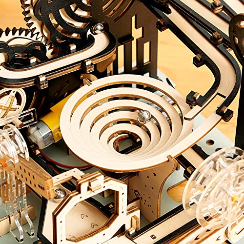 3D Wooden Puzzles Marble Run Set - Mechanical Model Kits with Motor, Brainteaser and Puzzle for Christmas/Birthday,Gifts for Adults and Teens to Build Combination - style: Marble