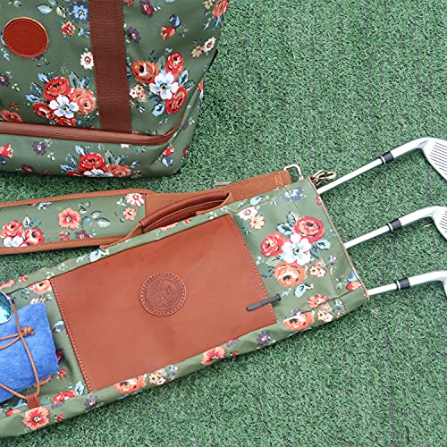 TOURBON Canvas Golf Bag for Women Driving Range Travel Golf Carry Case