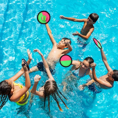 Aneco Toss and Catch Paddle Game Set Disc Paddles and Toss Ball Sport Game with Storage Bag, 6 Paddles and 6 Balls - color: Black