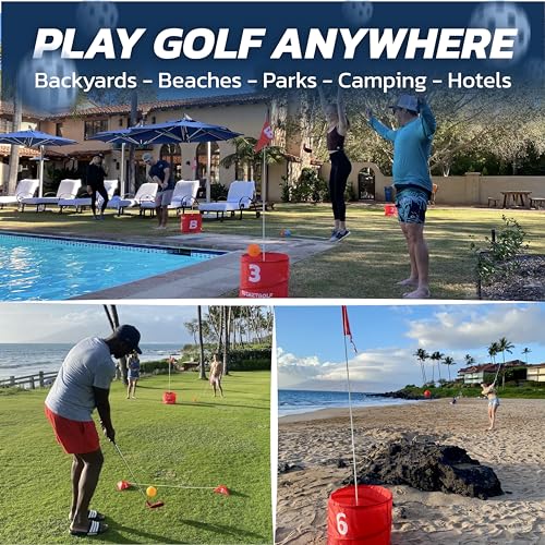 bucketgolf Game Pro The Original Ultimate Backyard Golf Game for Family, Adults and Kids - Portable 9 Hole Golf Course Play Outdoor, Lawn, Park, Beach, Yard - size: Without Clubs