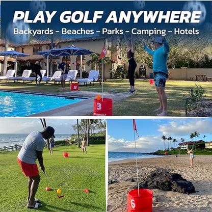bucketgolf Game Pro The Original Ultimate Backyard Golf Game for Family, Adults and Kids - Portable 9 Hole Golf Course Play Outdoor, Lawn, Park, Beach, Yard - size: Without Clubs