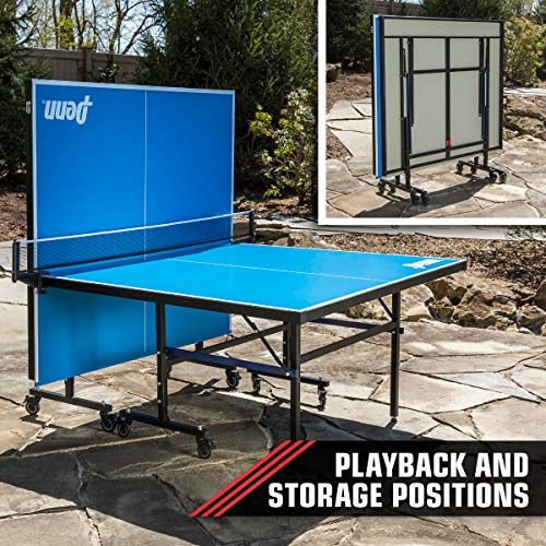 Penn Acadia All-Weather Outdoor-Indoor Table Tennis Table, Professional Quality, Competition Grade Net, 10 Minute Easy Set Up – Ping Pong Table with Playback Mode - perfect for family game room