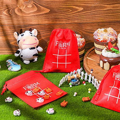 Sotiff 36 Set Tic Tac Toe Game Bulk for Kids Birthday Party Favors Farm Animal Tic Tac Toe with Bag for Class Gift Classroom Prizes Games School Exchange Party Favor Supplies - style: Farm