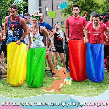 Yunsailing 40 Pieces Potato Sack Race Bags Large Bags Lawn Outdoor Games Party Games for Kids School Adults Family Backyard Party Birthday Outside Egg Spoon Race Easter - color: Colorful