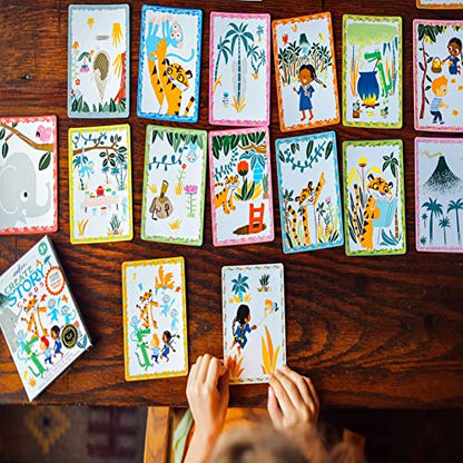 eeBoo: Volcano Island Create a Story Pre-Literacy Cards, 36 Cards with Colorful Characters, Encourages Imagination, for Ages 3 and up - style: Create a Story