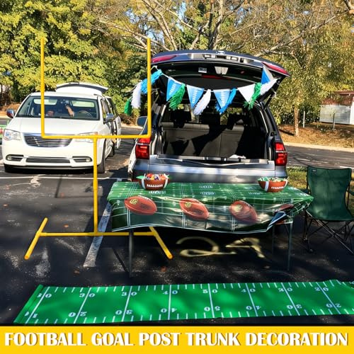 Jenaai Gaint 70.8 X 31.5 Football Party Decoration Large Plastic Football Goal Field Post Centerpiece for Game Day Soccer Bowl Birthday Sport Party Outdoor Indoor Decor