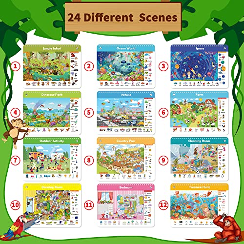 Elfew Search and Find Reusable Activity Book, Travel Toys for Toddlers 3-5, Wipe Clean Educational Toys for 3+ Year Old, Kids Airplane Car Road Trip Travel Essentials, Car Games for Kids Ages 4-8