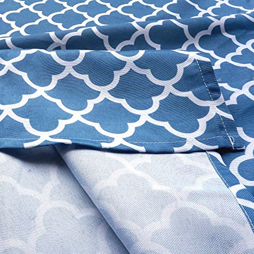 Melaluxe Spring/Summer Wrinkle-Free Waterproof Outdoor Tablecloth with Umbrella Hole and Zipper,60-Inch-by-102 Rectangle - color: Blue Clound, size: 60" x 102" (Rectangular)