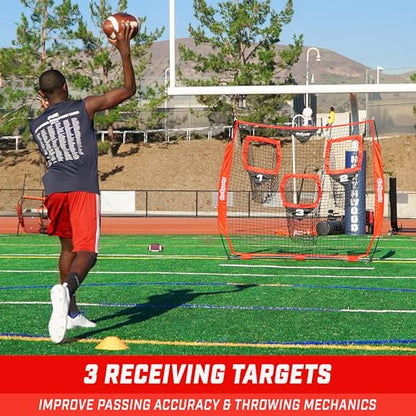 GoSports Football Throwing Net - 8 x 8 ft or 6 x 6 ft Nets - Choose Black or Red - color: 6 x 6 ft Red