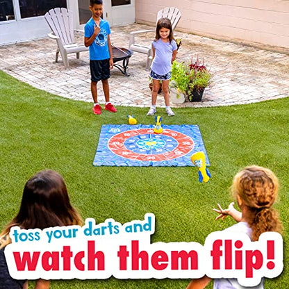 Franklin Sports Toss N Flip Darts - Indoor and Outdoor Game for Kids - Yard Toss Game with Inflatable Red + Blue Darts Included