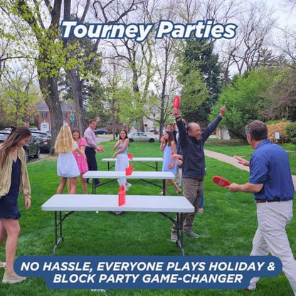 Pepper Pong Ping Pong, Reinvented | Any Surface, Indoor or Outdoor Portable Paddle Sport| 3-Speed Foam Balls, 4 Premium Paddles, Free-Standing Net, Carry Bag: Whisper Quiet, 60-Sec Setup