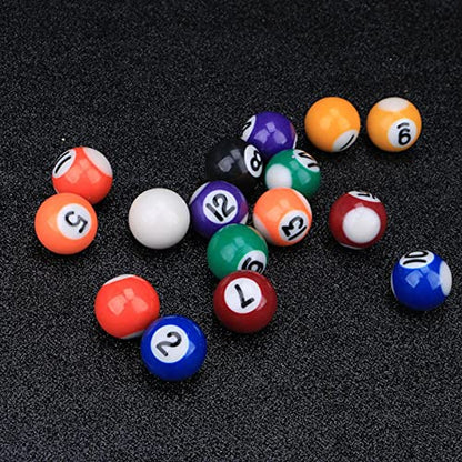 Rulbelok 16Pcs/Pack Pool Ball Polyester Resin 25MM/32MM/38MM Children Billiards Table Set Kid Pool Ball Complete Set Billiard Set Pool Ball Replacement Kids Billiards Cue Pool