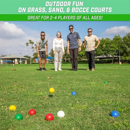 GoSports Mini Travel Size Bocce Game Set with 8 Balls, Pallino, Tote Bag and Measuring Rope - Choose Your Size - style: 40mm Mini Travel Size Bocce