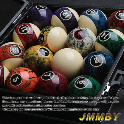 2-1/4" Premium Billiard Balls Set,Pool Ball,Marble-Swirl Style Billiards Ball Complete 16 Ball Set