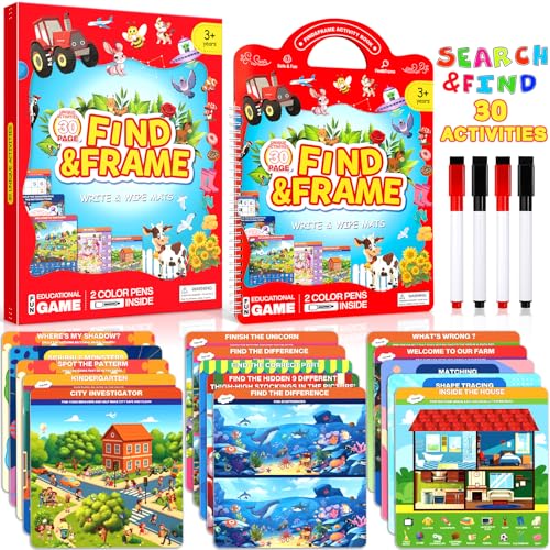 Search and Find Activity Book for Kids Ages 3-5, Preschool Learning Activities, Toddler Toys Travel Games, Kids Busy Book for Car Airplane Road Trip Essentials, Perfect Easter Christmas Birthday Gift - color: Orange