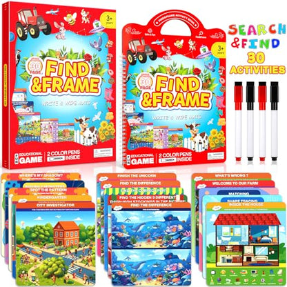 Search and Find Activity Book for Kids Ages 3-5, Preschool Learning Activities, Toddler Toys Travel Games, Kids Busy Book for Car Airplane Road Trip Essentials, Perfect Easter Christmas Birthday Gift - color: Orange