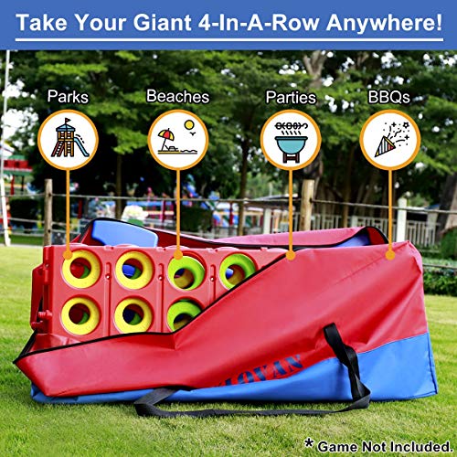 YLOVAN Giant Game Carry Storage Bag for Jumbo 4 in A Row, Large Sturdy Carrying Bag Easily Transport Store Life Size, Take Your 4-in-a-Row Anywhere (Game Not Included) | Giant Connect Game Four in A Row Large Carrying Bag Easily Transport Store Life Size