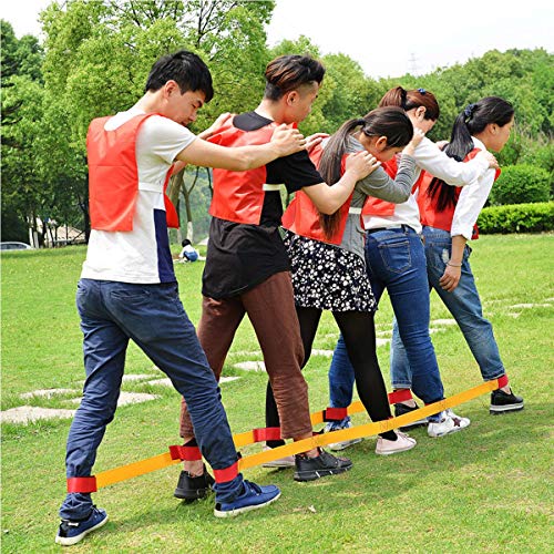 Sonyabecca Cooperative Band Walker Race Band Set for Team Building Games, 5-Person Team Walking Bands, Available in Single or 2-Pack Sets for Kids & Adults - size: 1 Set 5-Legged