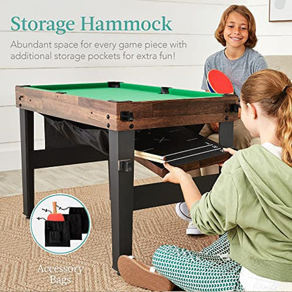 Best Choice Products Combo Game Table Set for Home, Game Room, Friends & Family w/Ping Pong, Foosball, Basketball, Air Hockey, Archery, Chess, Checkers, Shuffleboard, Bowling - color: Walnut