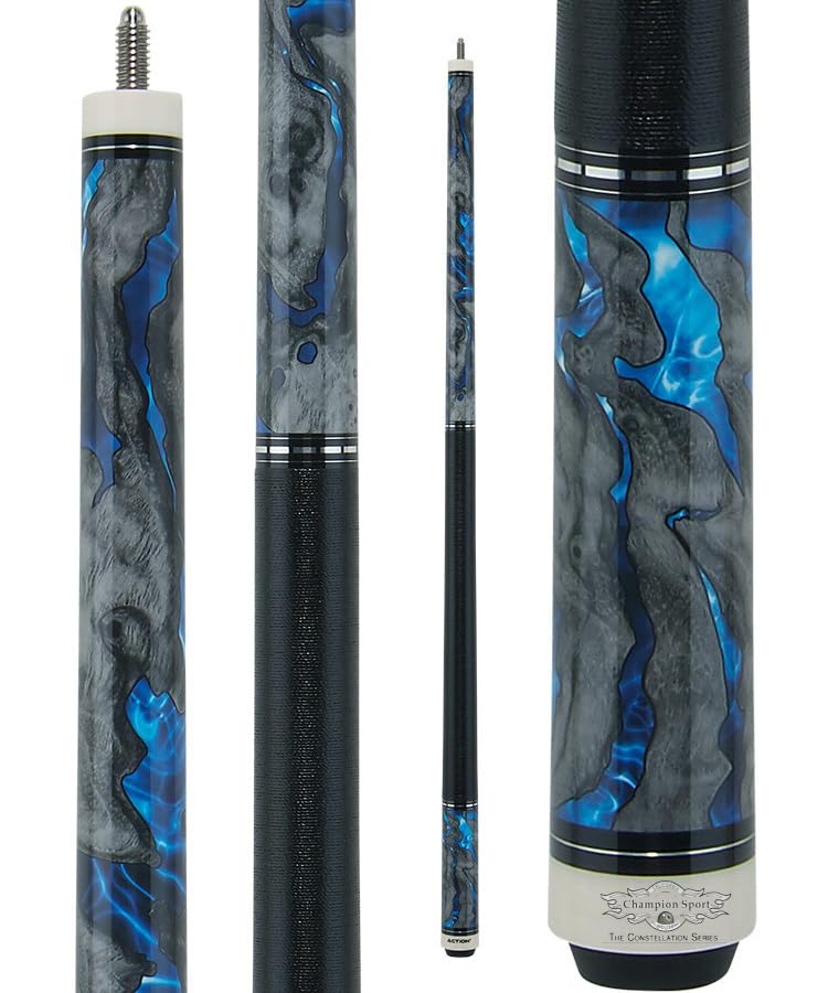 Combo Deal ! Champion Constellation Pool cue and Nemesis Jump and Break cue, Pro Taper,2X2 Cue Case, Two Champion Gloves - size: Jump break cue 19oz, Playing cue 20oz, style: Model 3