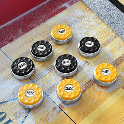 Shuffleboard Pucks/Shuffleboard Sand Wax, Shuffleboard Accessories Suitable Shuffleboard Pucks Game - style: 2x14oz+2-1/4‘’58mm(black+yellow)