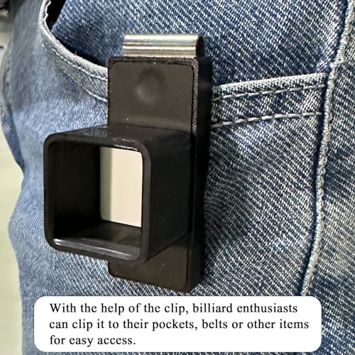 LAKE OF FIRE Chalk Holder Pool Billiards, Pool Cue Chalk Holder with Magnetic Belt Clip Snooker Billiard Accessories - color: Black, style: Square