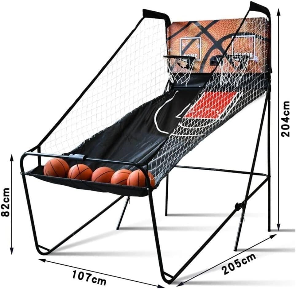 Foldable Dual Shot Basketball Arcade Game, Indoor Outdoor Basketball Game Machine with Electronic Scoring System, 8 Game Modes