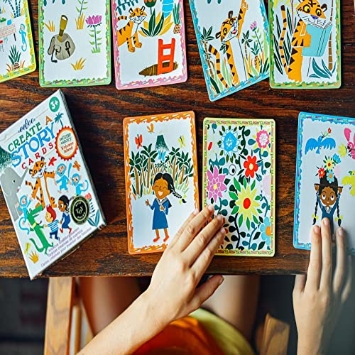 eeBoo: Volcano Island Create a Story Pre-Literacy Cards, 36 Cards with Colorful Characters, Encourages Imagination, for Ages 3 and up - style: Create a Story