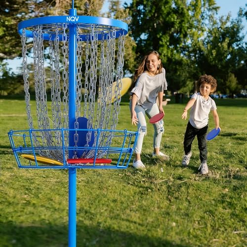 NQV PRO Disc Golf Basket,Heavy Duty 24 Chain Portable Target with Transit Bag, Outdoor/Indoor - size: 25.6x25.6x52"
