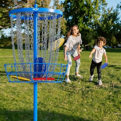 NQV PRO Disc Golf Basket,Heavy Duty 24 Chain Portable Target with Transit Bag, Outdoor/Indoor - size: 25.6x25.6x52"