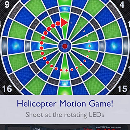 Viper Ion Illuminated Electronic Dartboard, 15.5 in Regulation Target, LED Segments, 48 Games, 8 Players, 6 Darts Included