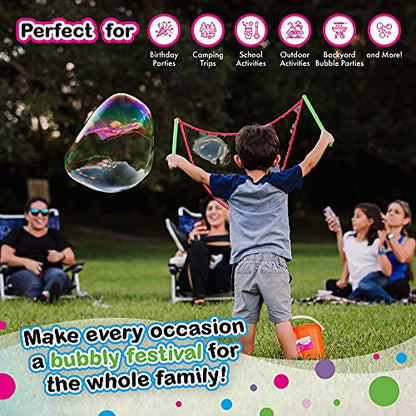 WOWMAZING Giant Bubbles Kit Plus – Big Bubbles for Kids with a Large Bubble Wand and Bubble Mix (Makes 1.5 Gallon) - style: Kit Plus