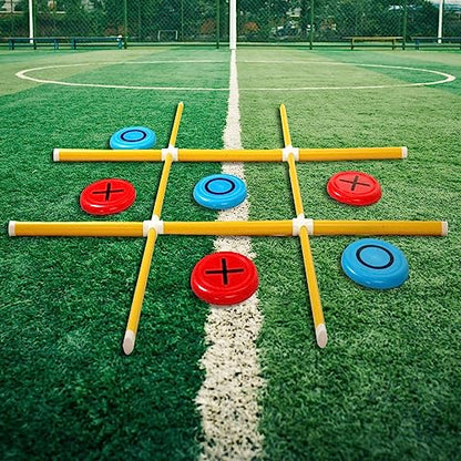 Giant Tic Tac Toe Game, Premium Portable PVC Framed Yard Toss Game, Large Outdoor Indoor Tic Tac Toe Game for Adults and Kids(4ft x 4ft)