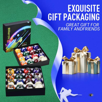 Billiard Balls Complete 16 Ball Set, Pool Balls Billiard Set 2-1/4" Regulation Size,New Upgrade Billiards Professional Pool Table Balls - color: New Upgrade