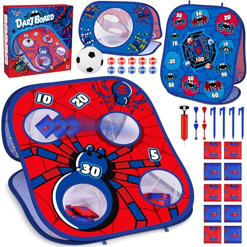 Animal Bean Bag Toss Game Toy Outdoor Toss Game, Family Party Party Supplies for Kids, Gift for Boys Birthday or Christmas for Toddlers Ages 3 4 5 6 Year Old - color: Spider