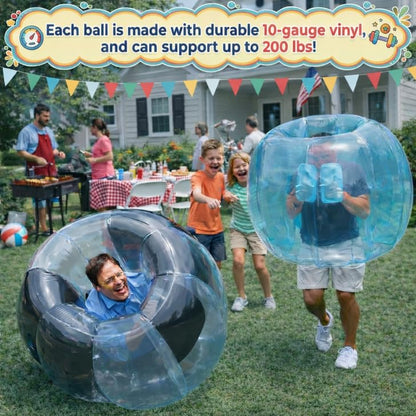 HearthSong Bumper Balls - Wearable Human Bubble Ball, Durable Body Bubble Suit Sumo Balls for Bouncing and Tumbling, Ideal for Fun Outdoor Games (2 Pack) - size: 47.5-Inches Diameter (2 Pack)