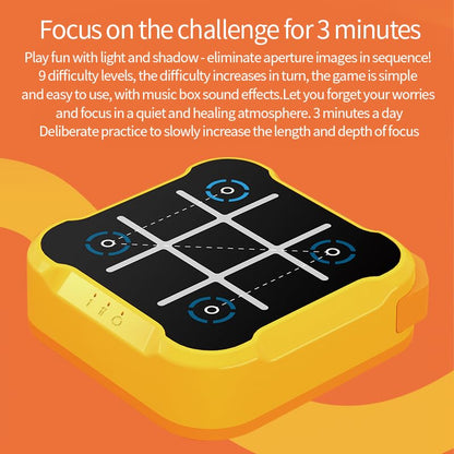 Tic Tac Toe, 4 in 1 Handheld Educational Game Machine, Electronic Tic Tac Toe Game for Education and Memory Growth, Home, Toy Board Game for Kids and Adults (Yellow) - color: Yellow