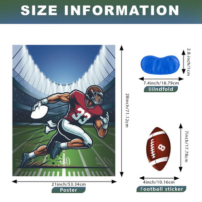 BASHOUT Football Party Game Set, Pin The Football Activity with 24 Stickers, Indoor Group Games for Adults