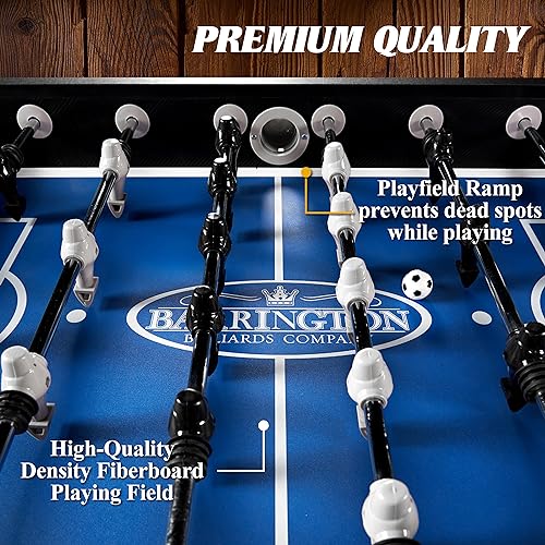 Barrington Foosball Multiple Styles Soccer Foosball Tables, Durable & Stylish Designs with Tabletop Sports Soccer Balls, Perfect for Family Game Rooms - style: 58 In. Irvine