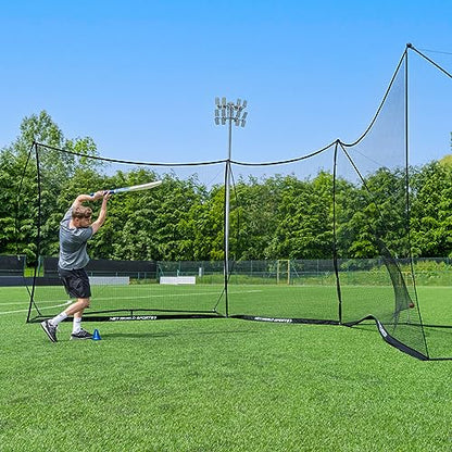 Stop that Ball™ Backstop Net Systems | Multi-Sport Ball Stop Net & Posts | Pop-Up, Freestanding & Socketed Options [7 Sizes] - size: 30ft, style: ProFlex
