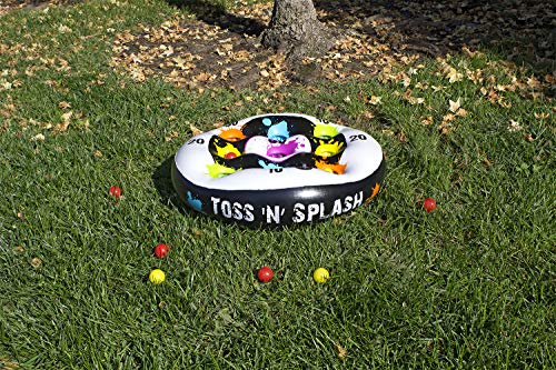 Poolmaster Toss ‘N’ Splash Inflatable Pool Game, Floating Pool Toss Game Set with Balls and Scoring Targets, Pool Party Game for Kids, Teens and Adults, Water and Lawn Play