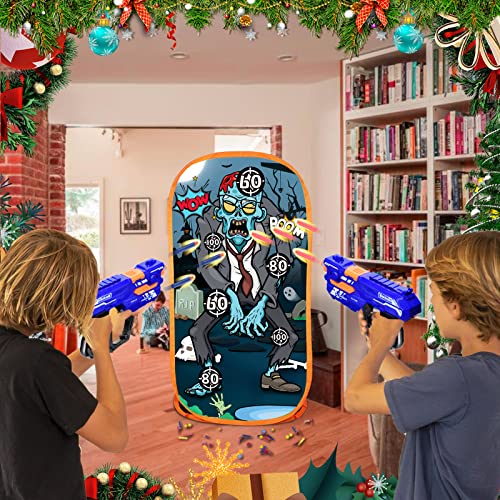 Quanquer Shooting Games Targets Compatible with Toy Foam Blaster Balls Popper, Ideal Festival Birthday Toys for Boys Indoor Outdoor Backyard Kids Shooting Practice