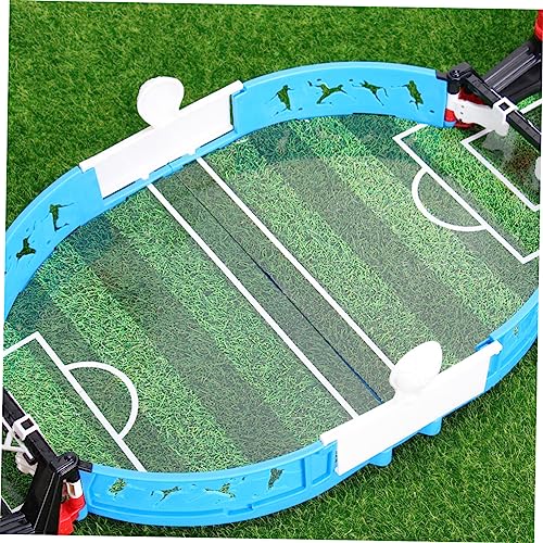 Toyvian Mini Tabletop Foosball Soccer Game for Compact Plastic Football Machine with Mini Balls and Accessories Portable Playset for Childrens Hand Eye Coordination and Fun